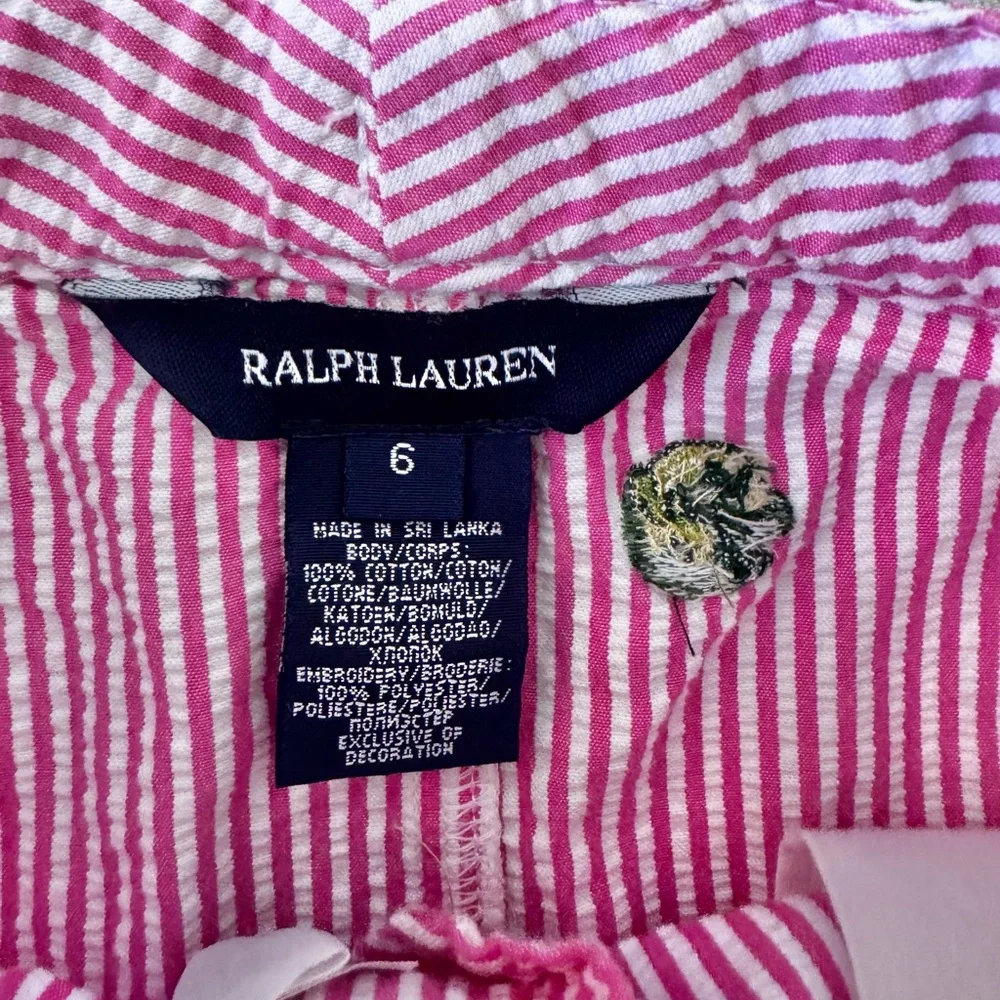 Ralph Lauren Girls Frog Lily Floral Embroidered Belted Preppy Skirt Size 6‎